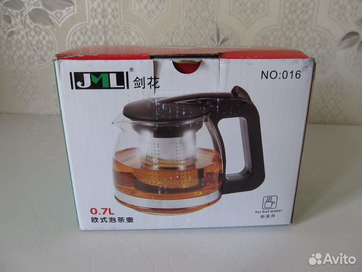 Чайник заварочный стеклянный с ситечком