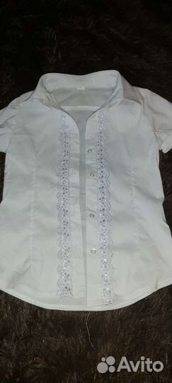 Блузка белая для девочки 134