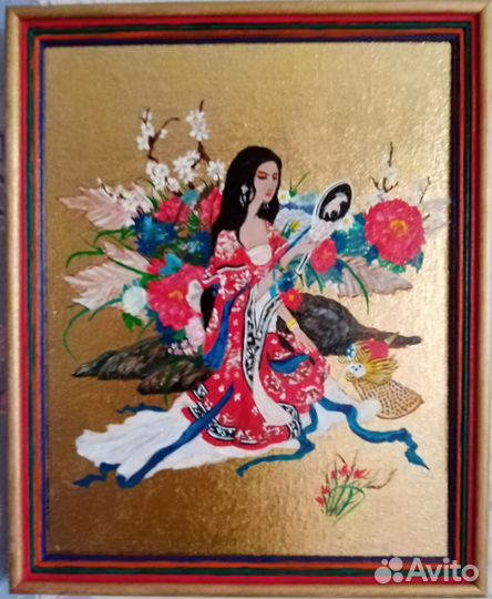 Картина на золотой потали