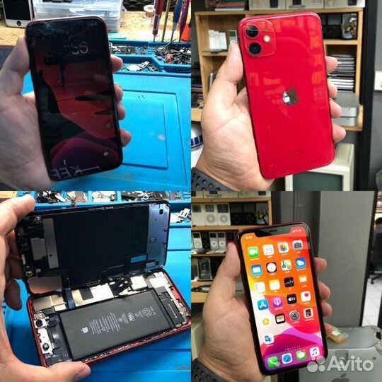 Ремонт iPhone, замена Дислпея, замена Батареи