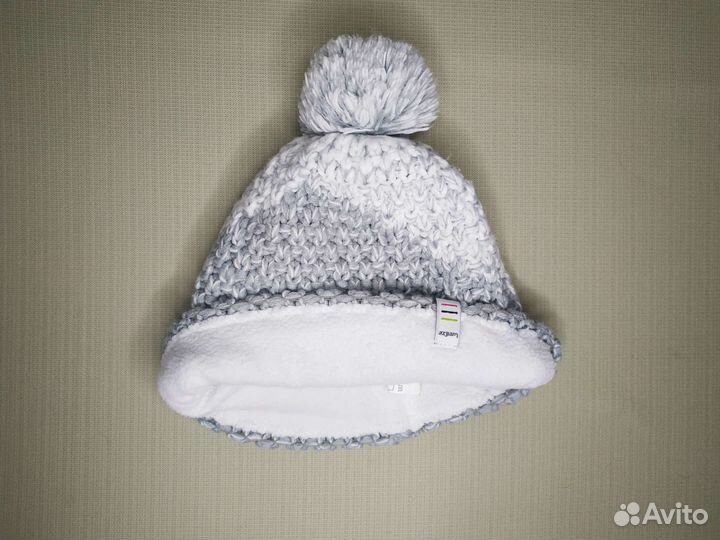 Шапка зимняя серая для девочки с подкладом флис