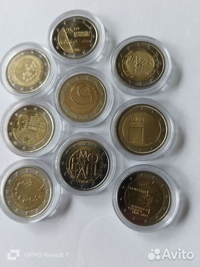 Монеты 2 евро Словении и Словакии