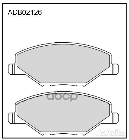 Колодки тормозные дисковые перед ADB02126 A