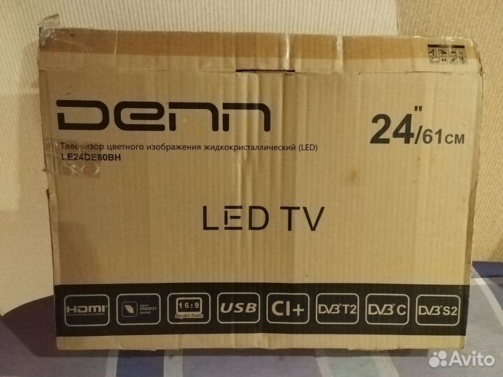 Продаю телевизор denn б/у 24