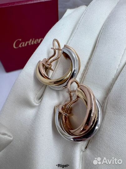 Серьги Cartier trinity
