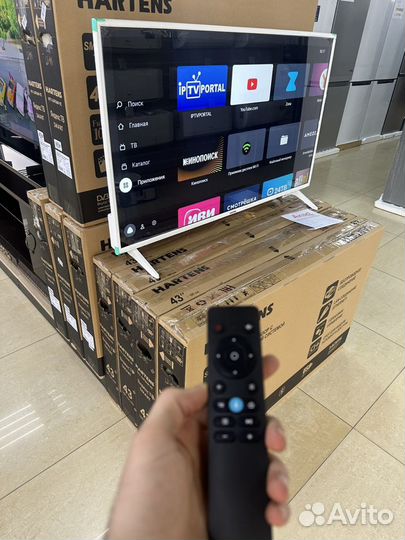 Телевизор SMART tv с wifi 43 дюйма новый белогоцв