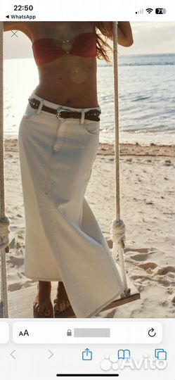 Джинсовая юбка макси zara