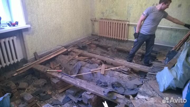 Демонтаж квартиры, офиса. Полов, стен, штукатурки