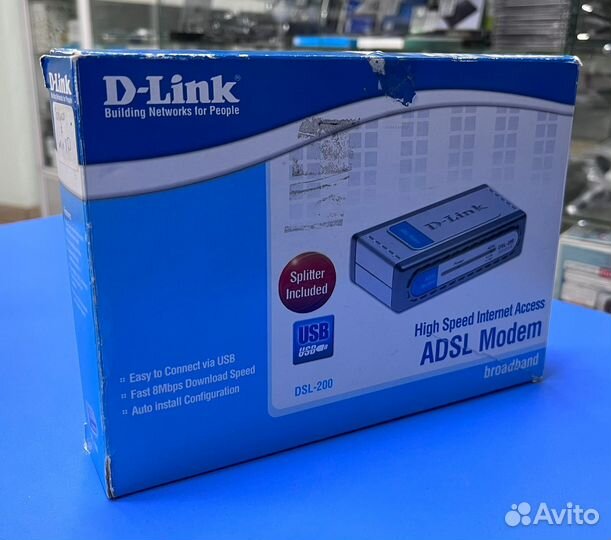 Модем adsl D-Link DSL-200 RU (+split) Anex A