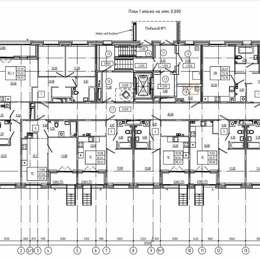 1-к. квартира, 39,3 м², 1/4 эт.