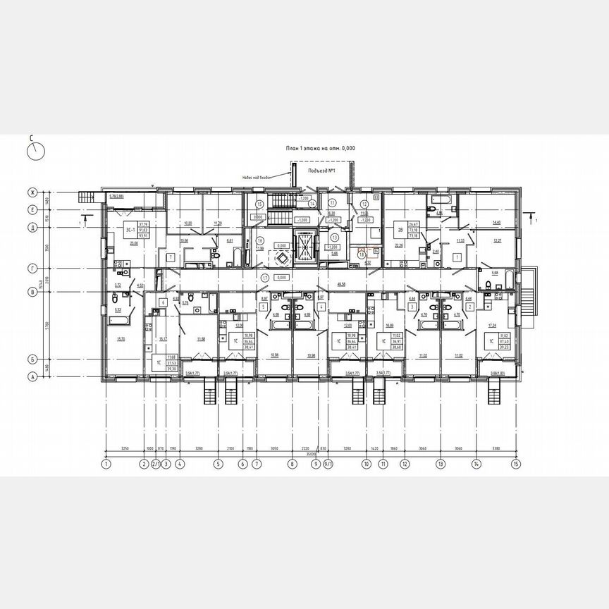 1-к. квартира, 39,3 м², 1/4 эт.