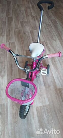 Детский велосипед с родительской ручкой