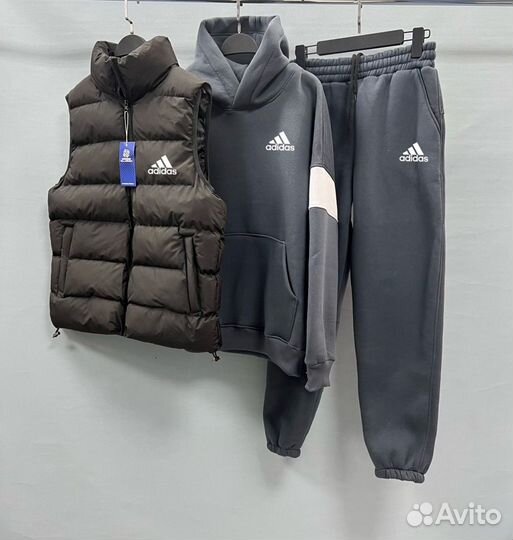 Костюм тройка на флисе Adidas