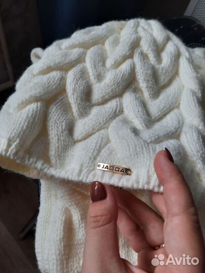 Зимняя шапка со снудом 56-58