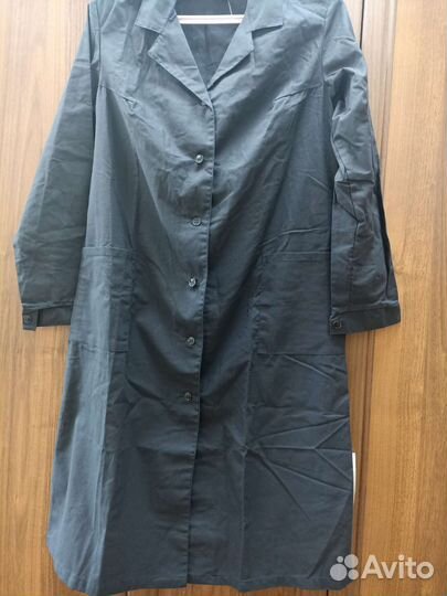 Халат черный хб рабочий новый