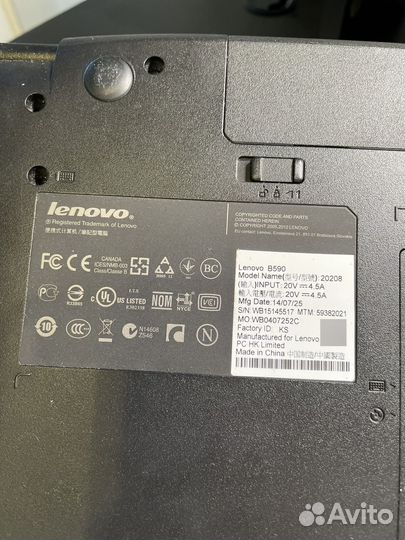 Ноутбук lenovo b590 на запчасти