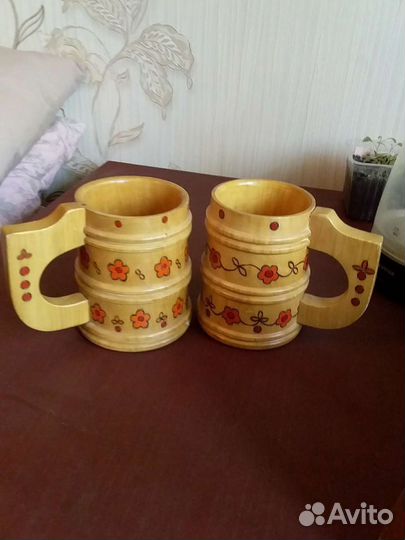 Кружки деревянные 2шт