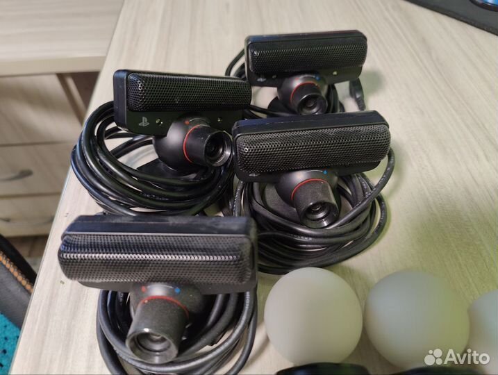 Набор 3шт PS Move + 4шт камеры+кабель