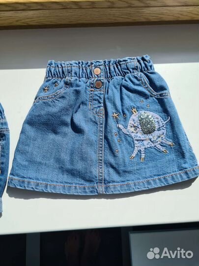 Джинсовые юбка и шорты для девочки next 92