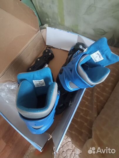 Коньки ледовые раздвижные black aqua as-403