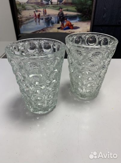 Ваза стеклянная ссср. Пара