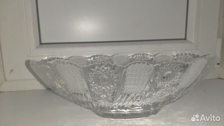 Ваза для фруктов, салатник хрустальный