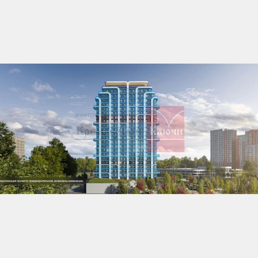 1-к. квартира, 43,4 м², 16/23 эт.