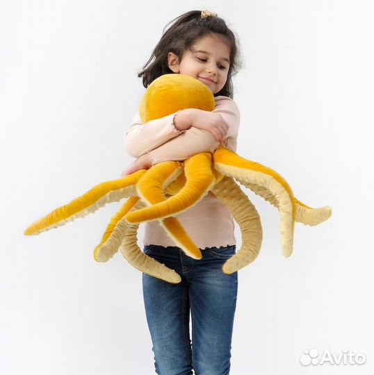 Икеа Blavingad игрушка осьминог 50 см желтый