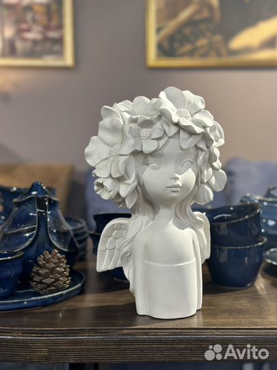 Статуэтка Пиона кашпо ваза горшок ангел