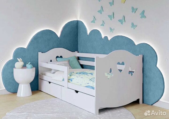 Кроватка с бортиком сингл детская берёза