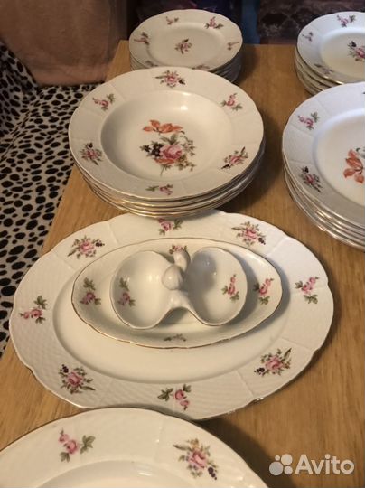 Сервиз столовый Чехословакия Мейсенский букет