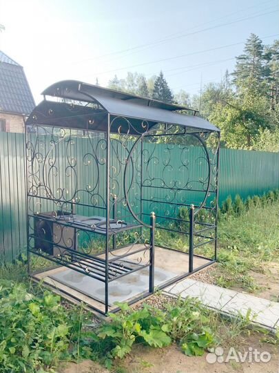 Мангал с печью под казан