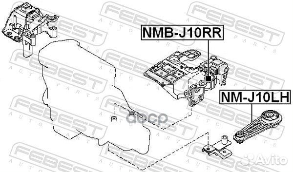 NM-J10LH подушка двигателя левая Nissan X-Trai