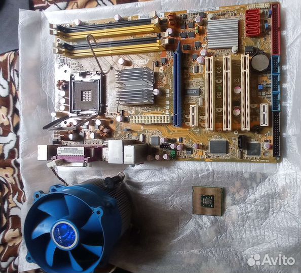 Комплект мать + проц + кулер + вебкамера