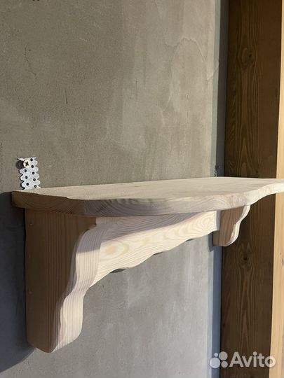 Полка из дерева ручная работа 75х25см некрашенная