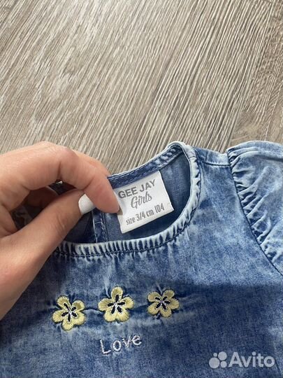Платье для девочки 104 джинсовое
