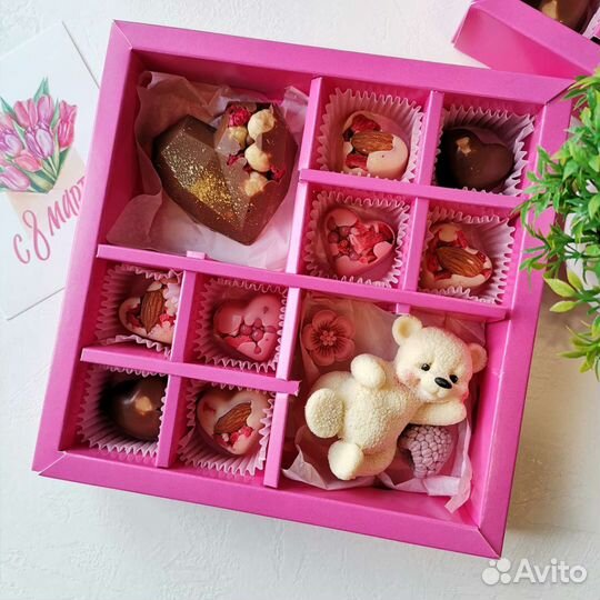 Подарок маме, для девушки, бельгийский шоколад