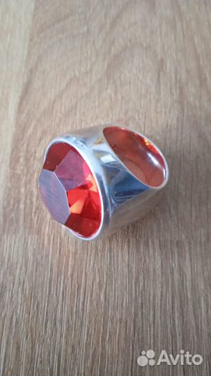 Кольцо серебряное с рубином 17 размер
