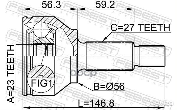 Шрус наружный 23x56x27 (ford mondeo GE 2000-200