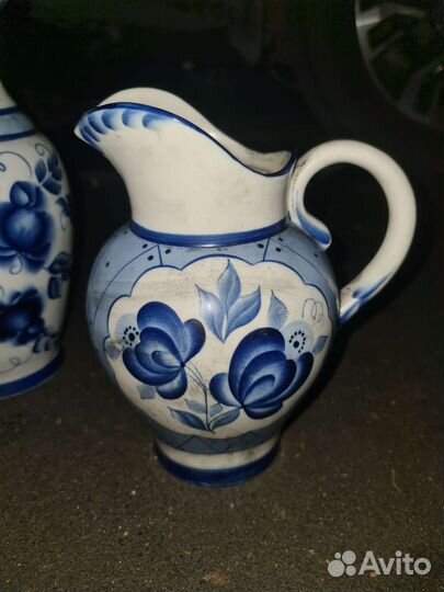 Вазы, кувшин гжель, кобальт