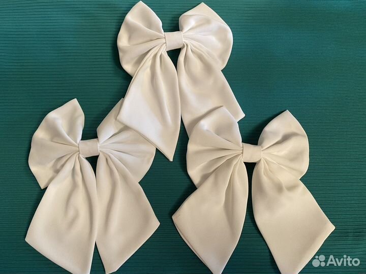 Банты для волос белые