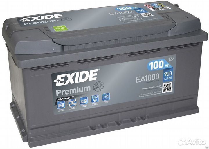 Аккумулятор Exide Premium EA1000 100 Ач