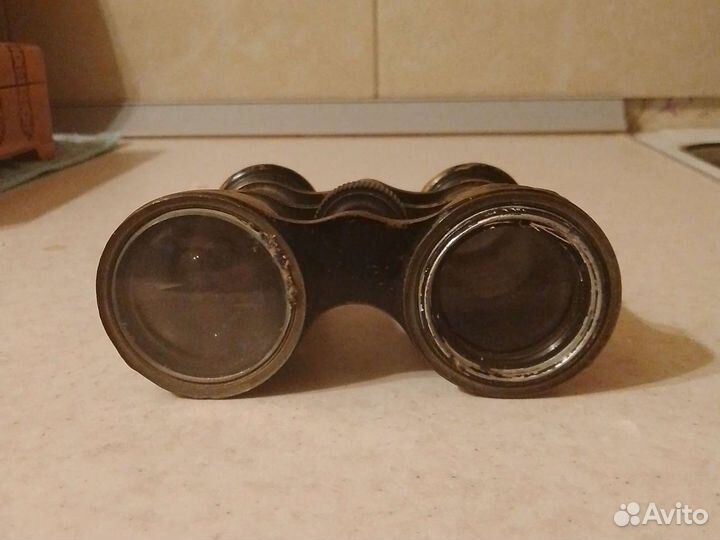 Бинокль старинный латунный