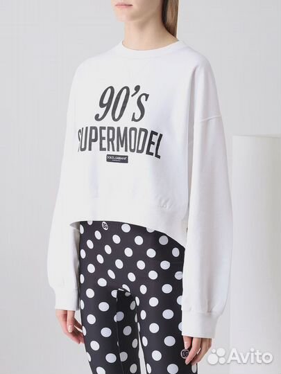 Толстовка хлопковая с принтом Dolce & Gabbana