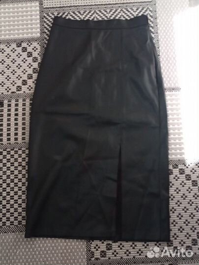 Кожаная юбка длинная