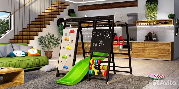 Детский комплекс с горкой для дома Савушка