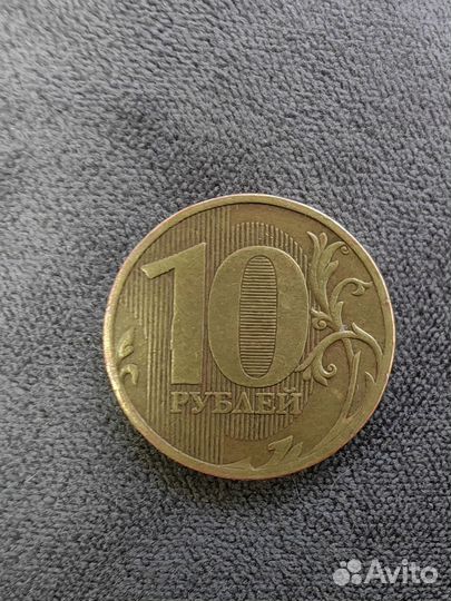 Монета 10 р (2010 года) Брак