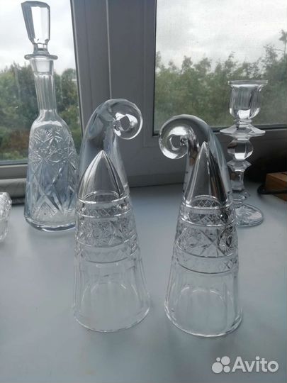 Хрусталь. Графин, рог, вазочка