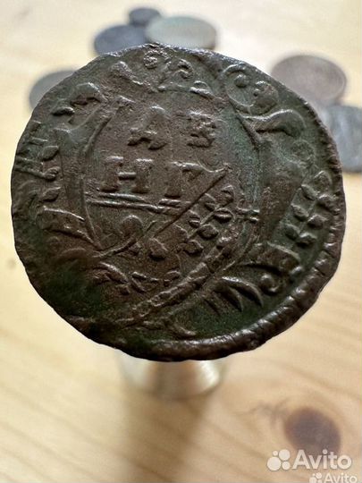 Монета денга 18век Анна Иоанновна или Елизавета