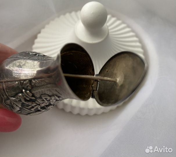 Антикварная пробка-разливщик для вина, посеребренн